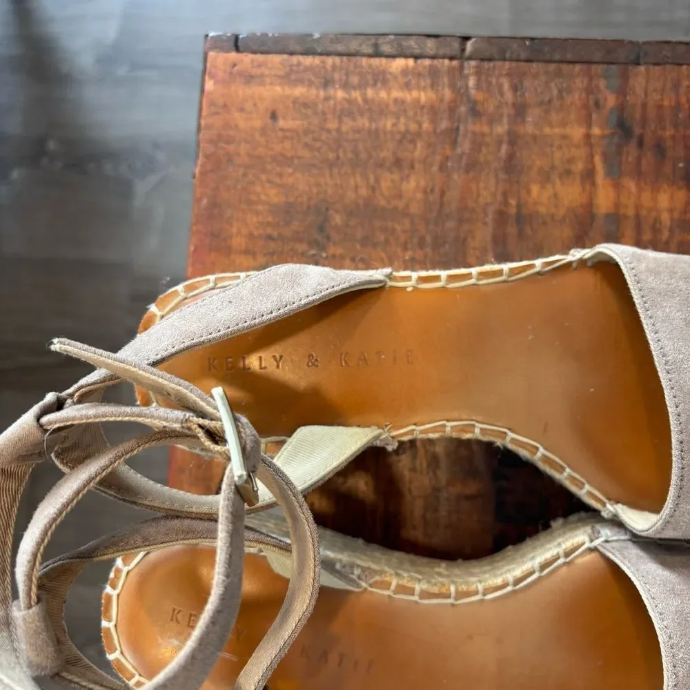 Kelly & Katie Faydrena Espadrille Wedge Sandal Open Toe Ankle Strap 7
